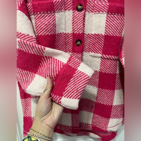 Sundry Anthropology | Oversized Pink Flannel Jacket | Size: Medium/Large - Picture 7 of 13